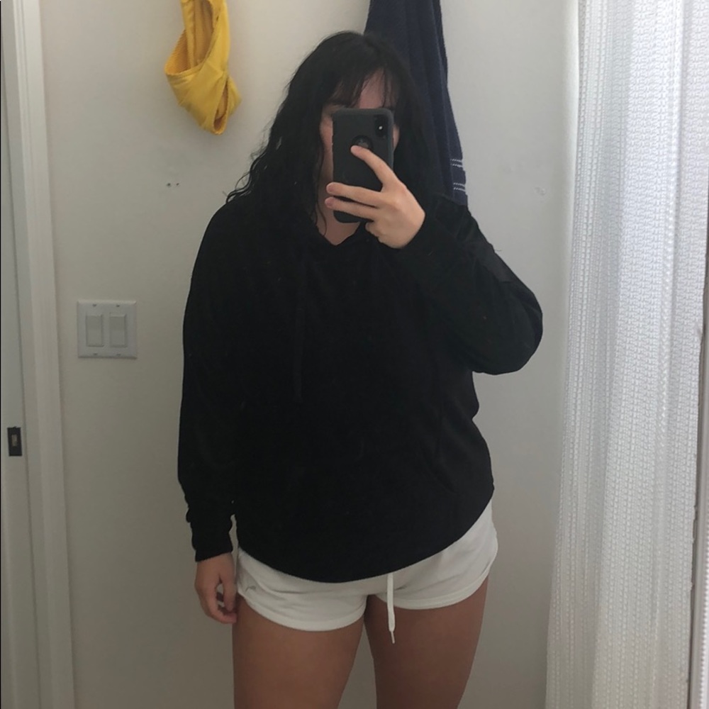 Velvet ribbed hoodie